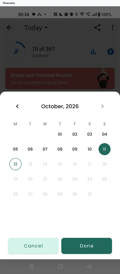 Healthify: Confirm the date