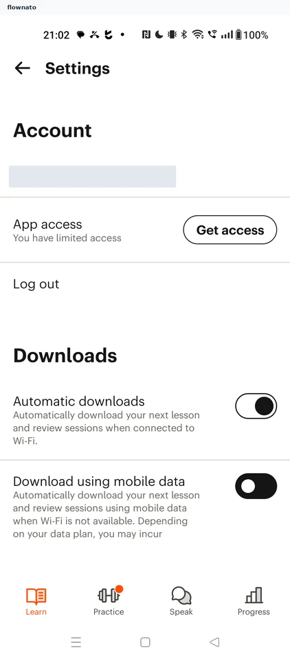 Babbel: Settings
