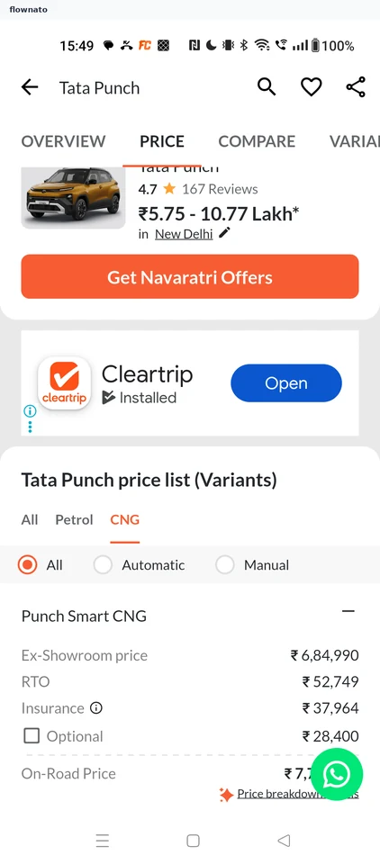 CarDekho: See CNG variants