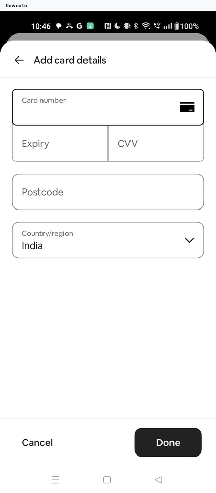 Airbnb: Card details