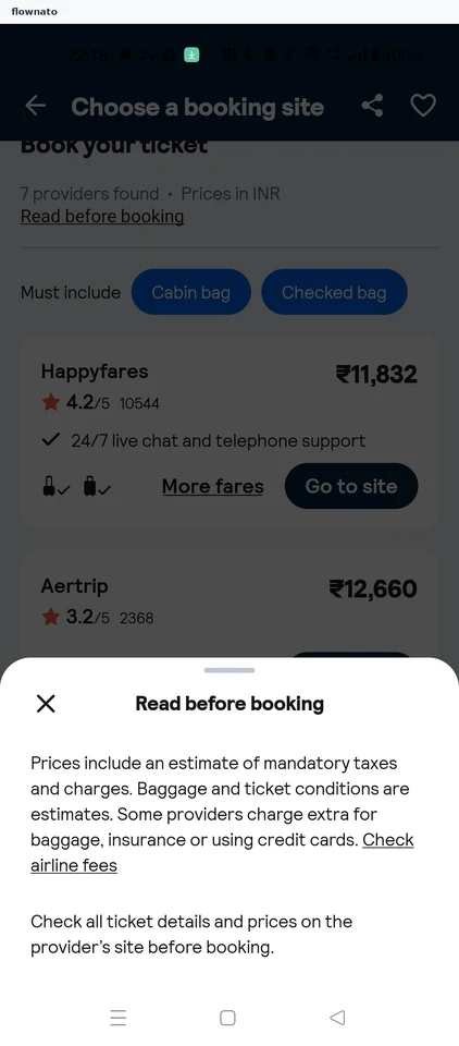 Skyscanner: Read before booking