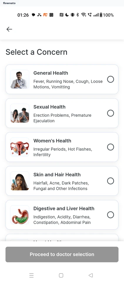 PharmEasy: Select a concern