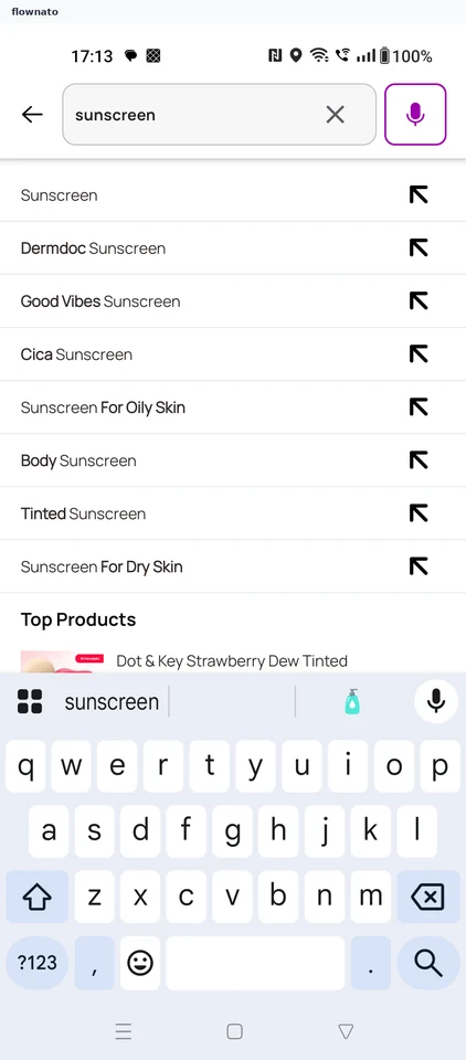 Purplle: Search for sunscreen