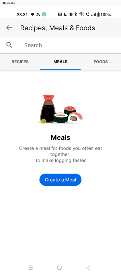 Meals tab
