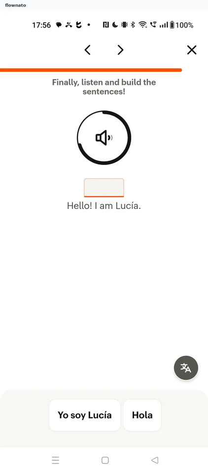 Babbel: Sentence building exercise