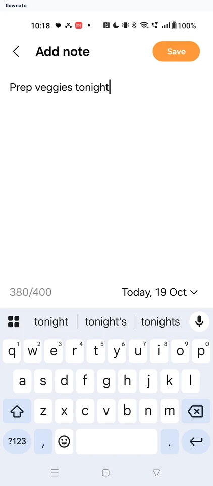 Samsung Food: Add note to a day