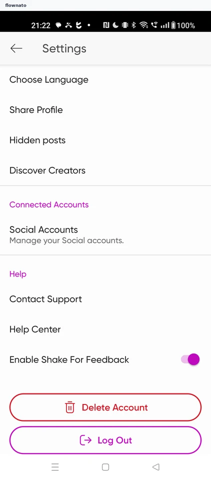 Picsart: Settings
