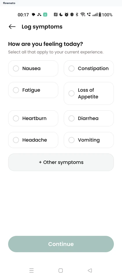 Choose symptoms