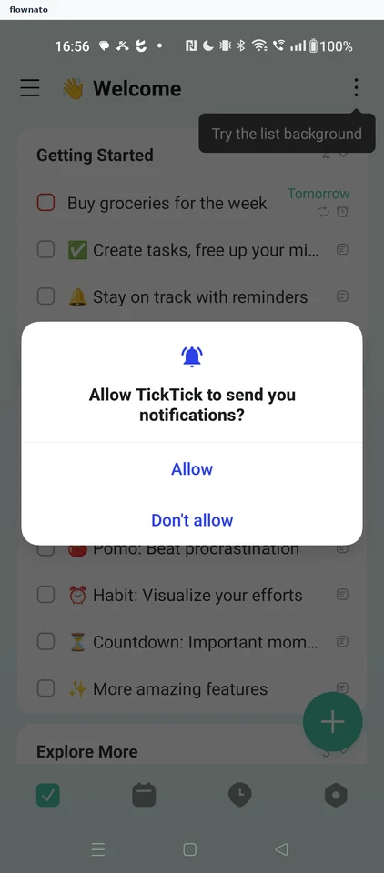 TickTick: Welcome list