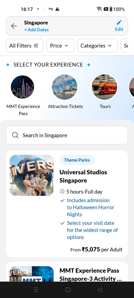 MakeMyTrip: Browse Singapore activities