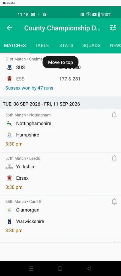 Cricbuzz: Series matches