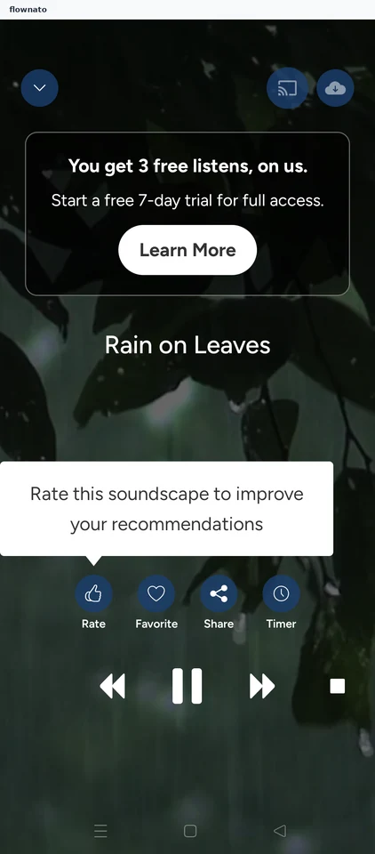 Calm: Full-screen player