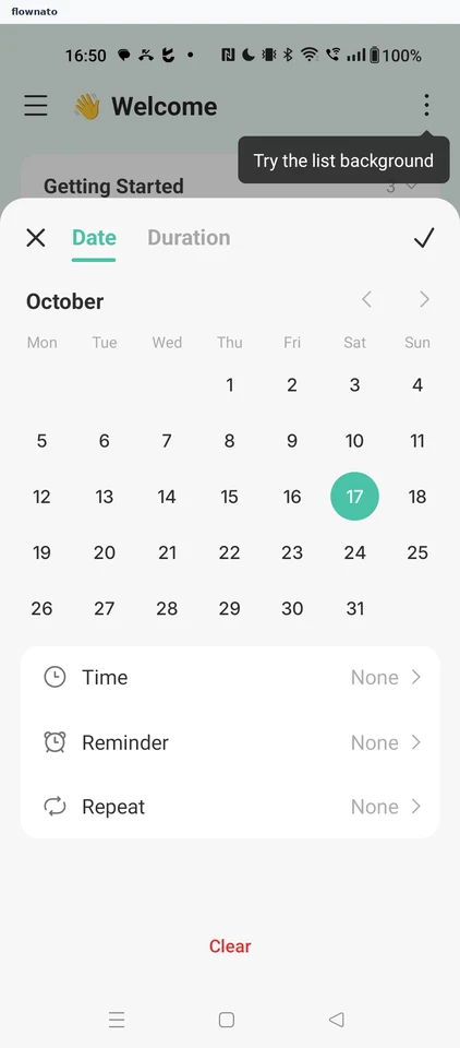 TickTick: Date, time, reminder and repeat picker