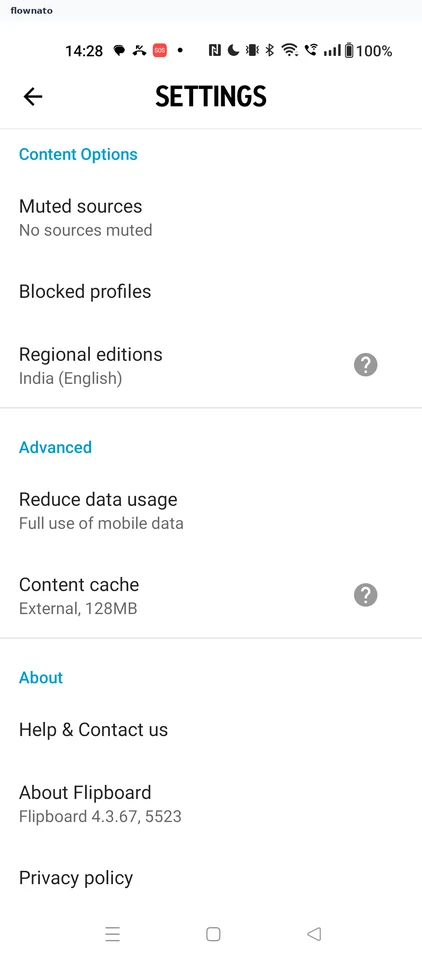 Flipboard: Settings