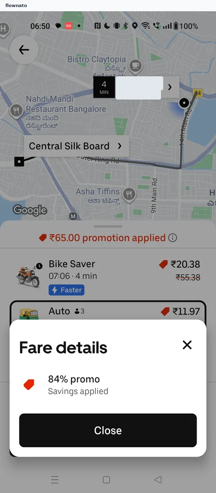 Uber: Ride options