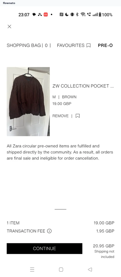 ZARA: Pre-owned basket