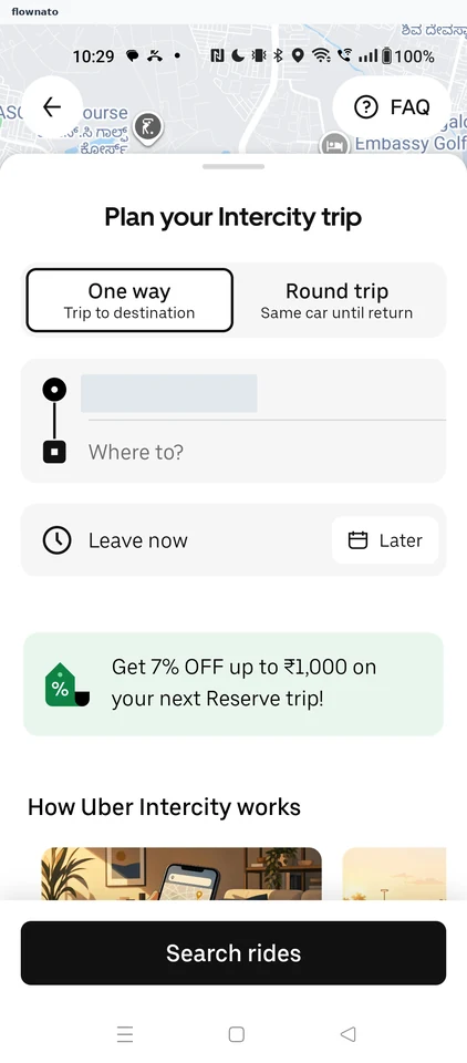 Uber: Plan your Intercity trip