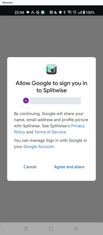 Splitwise: Agree to share profile