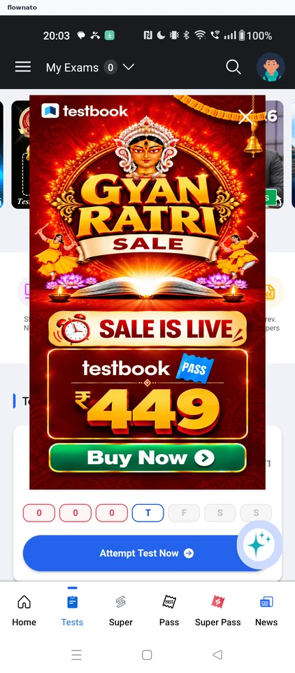 Testbook: Sale popup