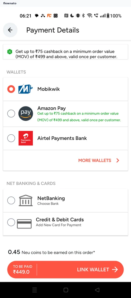 Tata 1mg: Payment Details