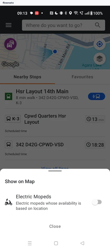 Moovit: Show on Map layers sheet