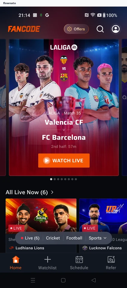 FanCode: Start from sports home