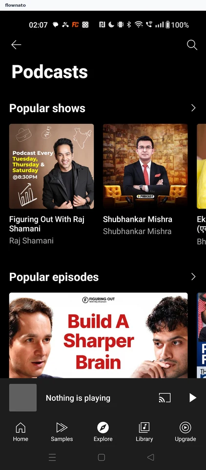 YouTube Music: Podcasts hub