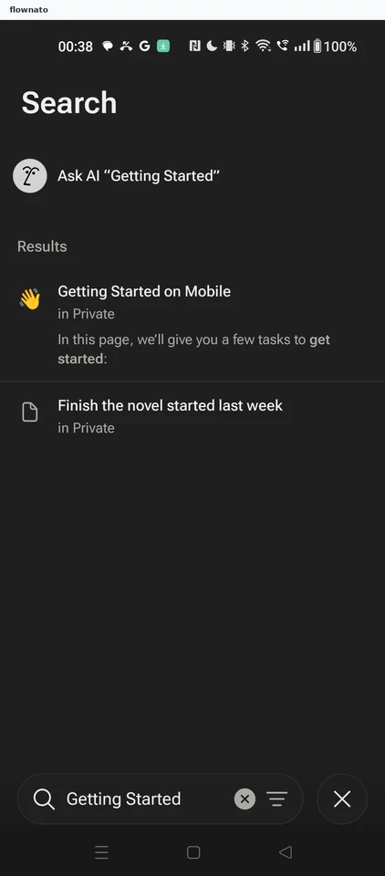 Notion: Matching results