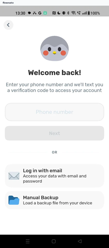 Finch: Returning user login