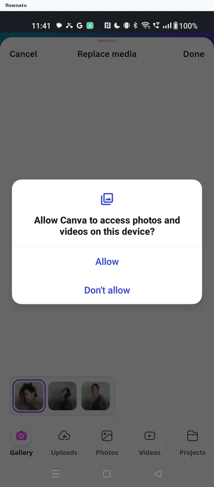 Canva: Decline photo access