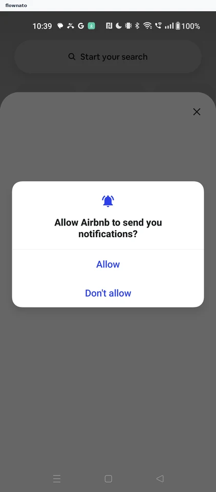 Airbnb: Notification permission