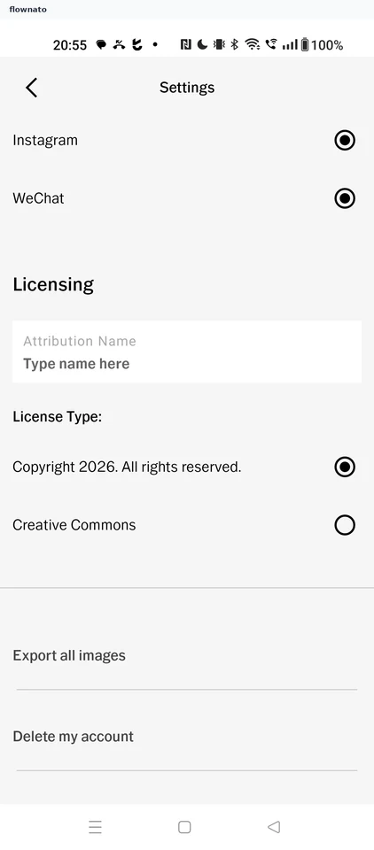 VSCO: Settings