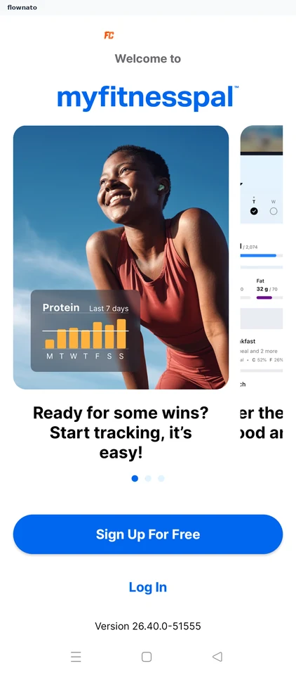 MyFitnessPal: Welcome carousel