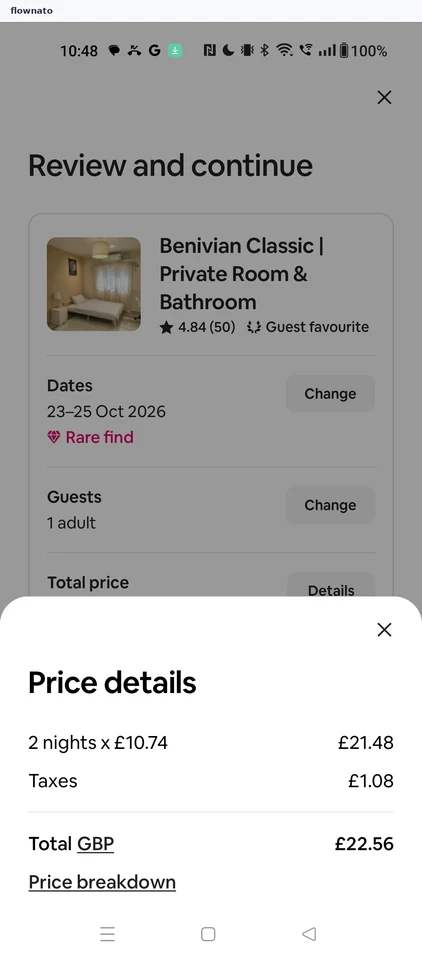 Airbnb: Price details