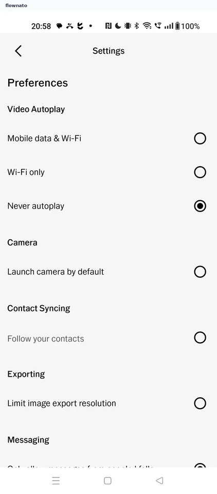 VSCO: Settings