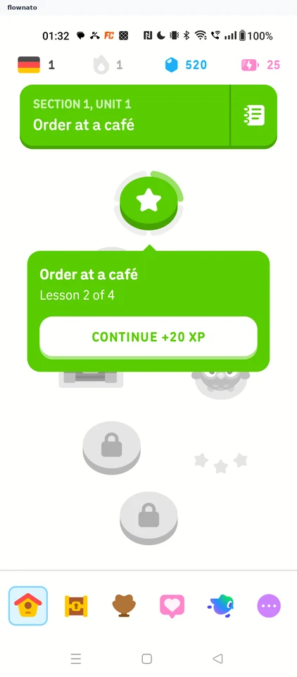 Duolingo: Lesson popover