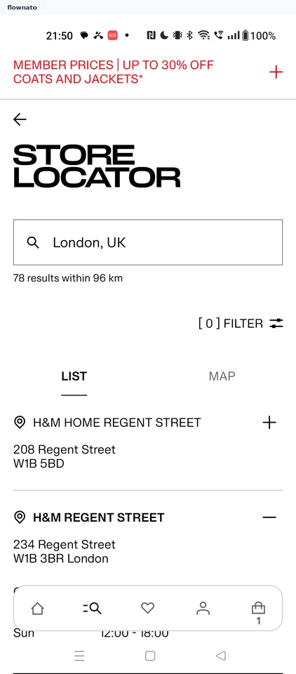 H&M: Store locator