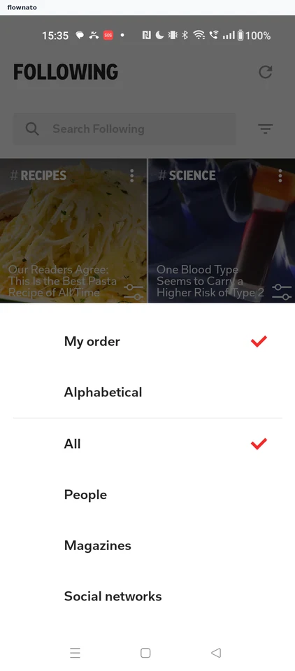 Flipboard: Following