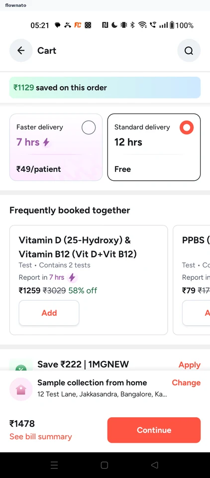 Tata 1mg: Report speed options
