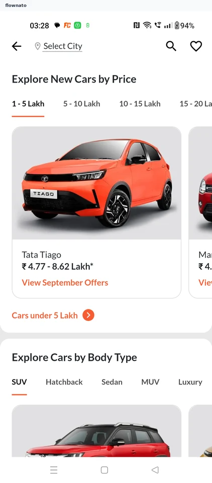 CarDekho: Choose Tata Tiago