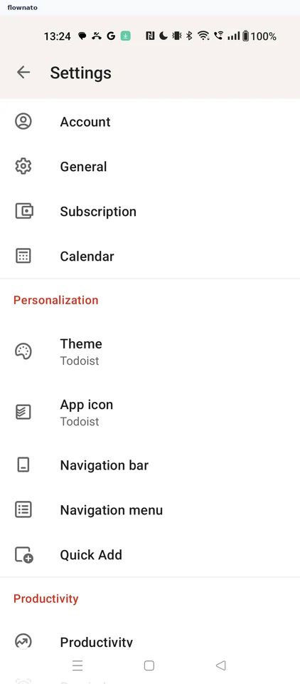 Todoist: Settings