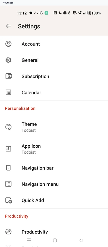 Todoist: Settings