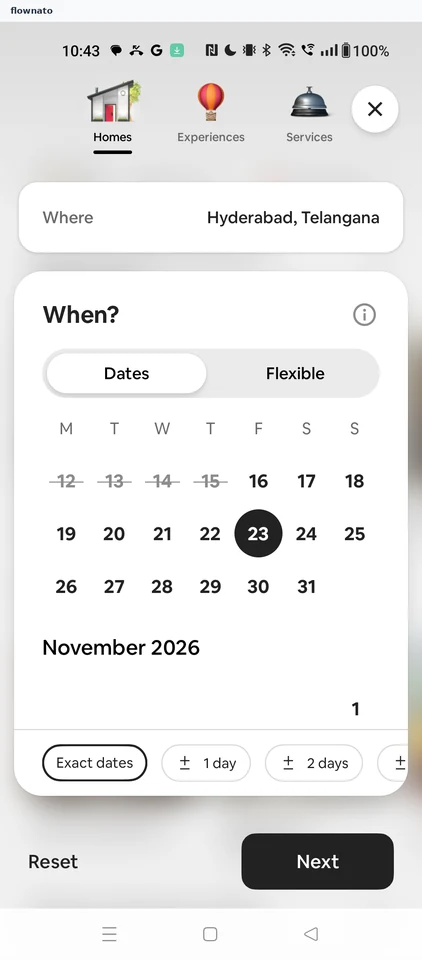 Airbnb: Date selection