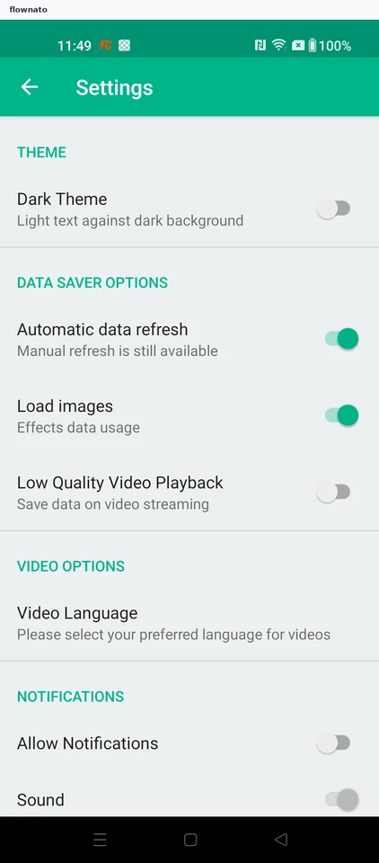 Cricbuzz: Settings